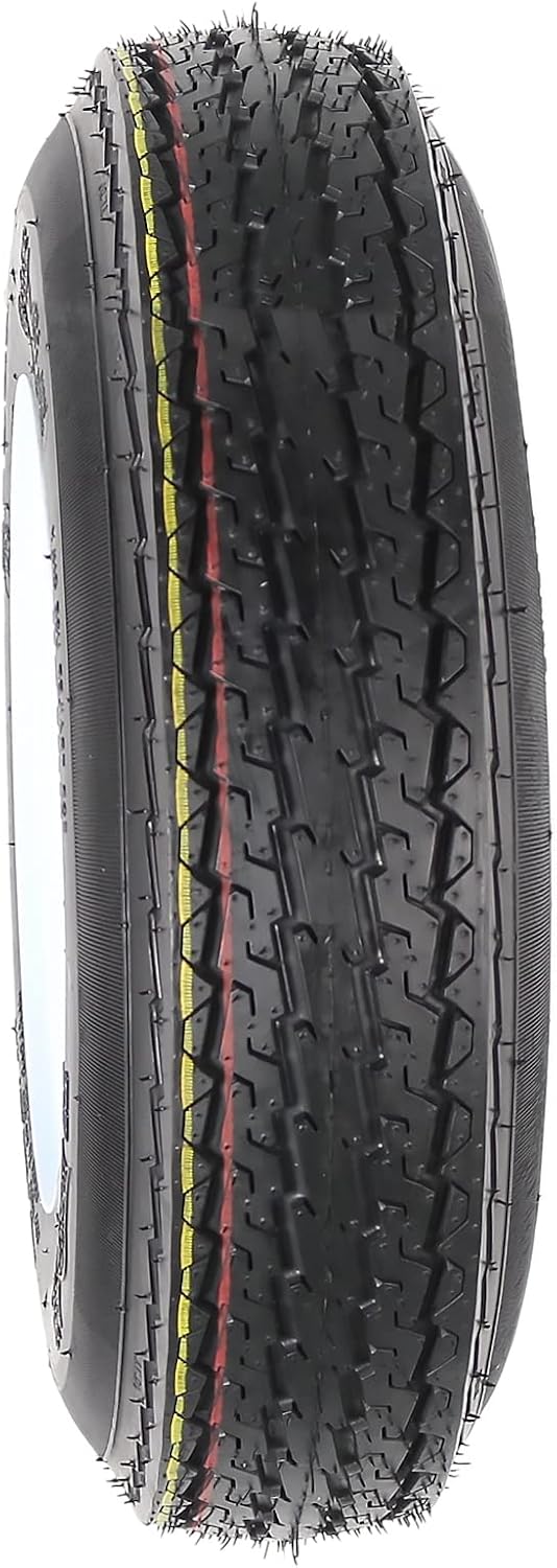 eCustomrim 2-Pack Trailer Tire Rim Assembly 4.80-8 480-8 LRC 4 Lug White | 4.80 X 8 8 Inch Load Range C 6 Ply Tire