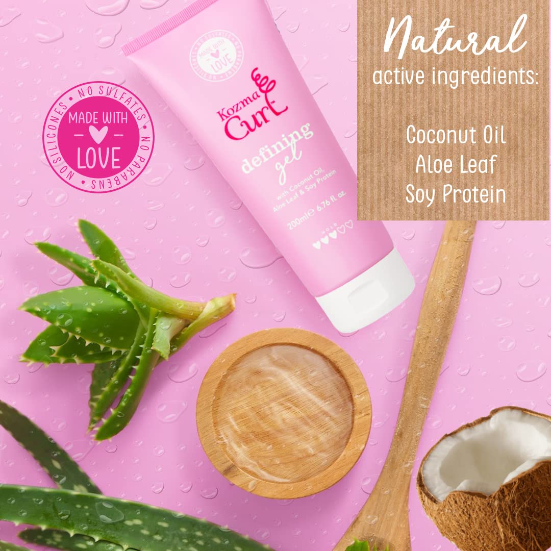 Defining Gel – Lightweight Soft Hold Curly Hair Gel for Frizz Control & Humidity Protection, Non-Crunchy Curl Styling Gel for Curly & Wavy Hair