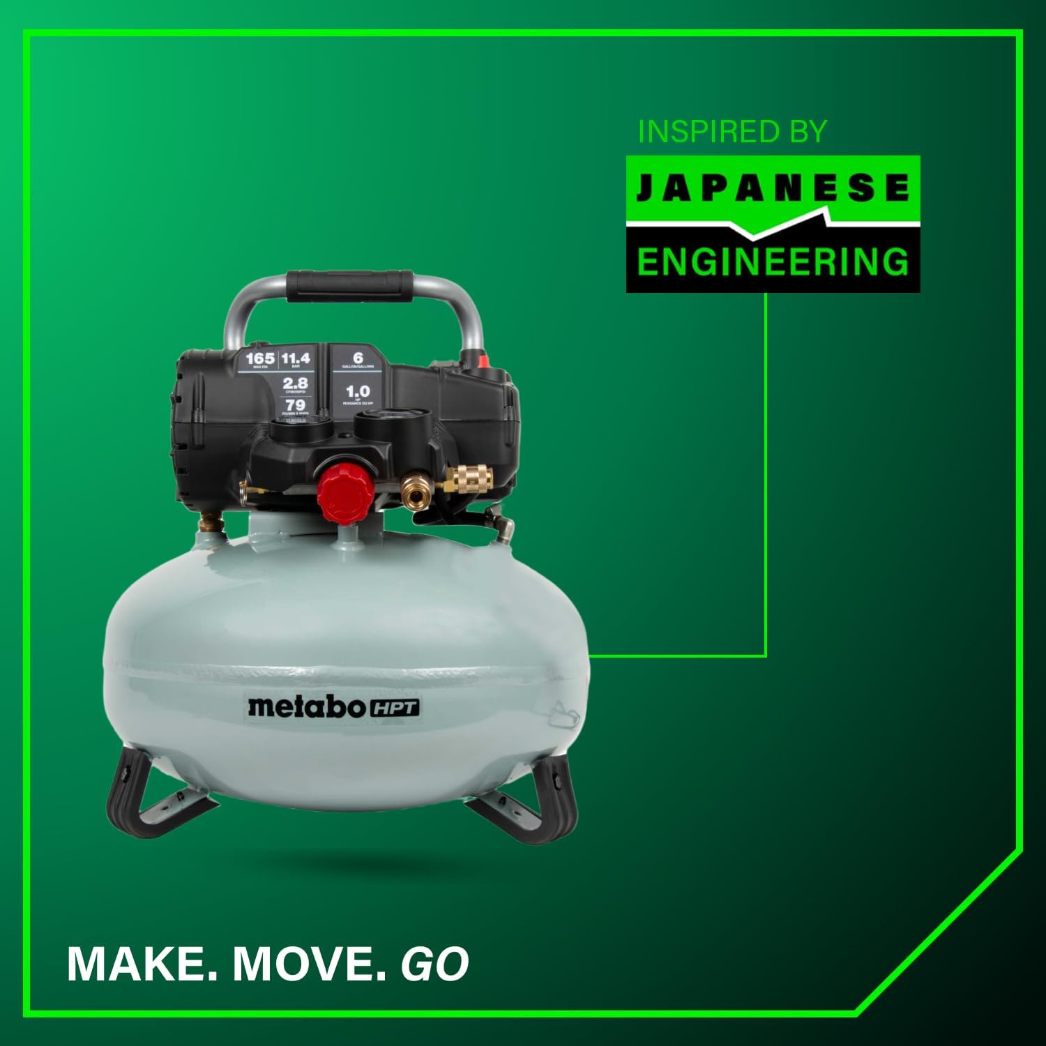 Metabo HPT Portable Pancake Air Compressor, 6 Gallon 200 PSI, EC914S