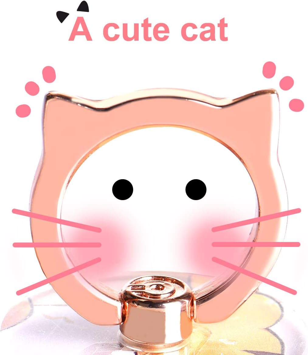 Cat Phone Ring Holder - EI Sonador Clear Cell Phone Ring Holder Transparent Stand Finger Grip (2 Black Cat)