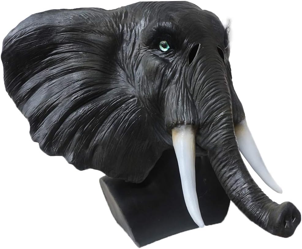 Latex Animal Full Head African Elephant Mask Animal Fancy Masquerade Party Costume Mask