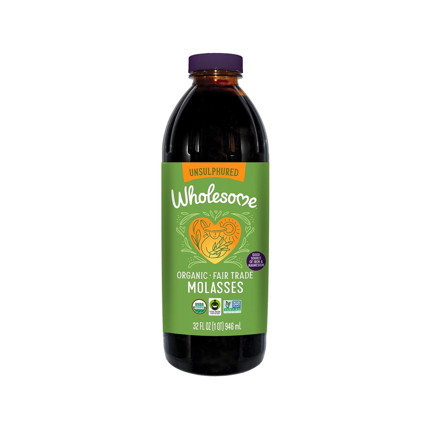 Wholesome FT Organic Molasses 32oz Bottle, 1-Pack