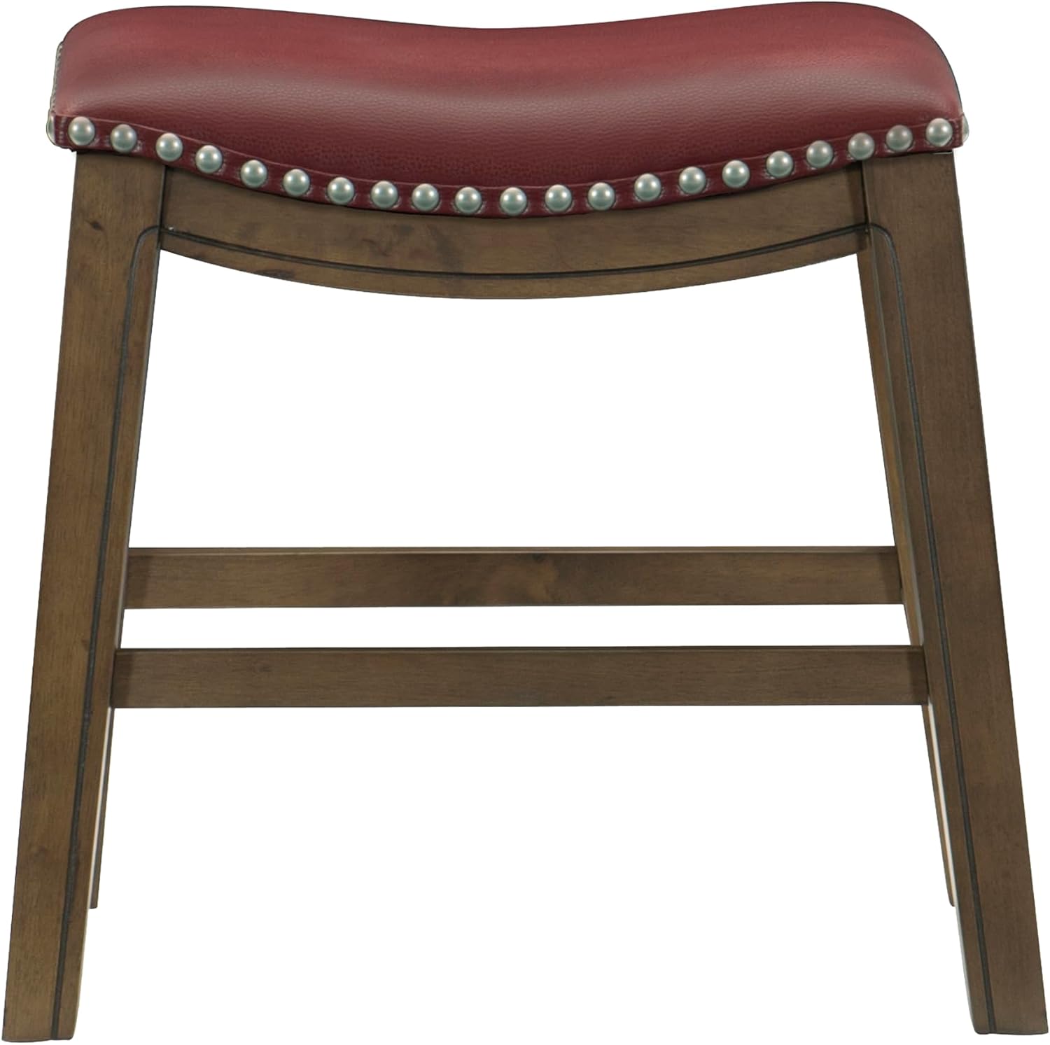 Lexicon Ordway Solid Wood Counter Height Stool - Saddle Kitchen Stool Counter Height Stools for Dining, Armless Chair Seating Options, Perfect for Casual Entertaining Spaces, 25" SH, Black