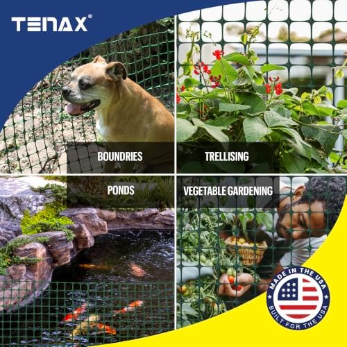 TENAX Garden Fence - Green, Durable, Lightweight - 3' x 25' - Plastic