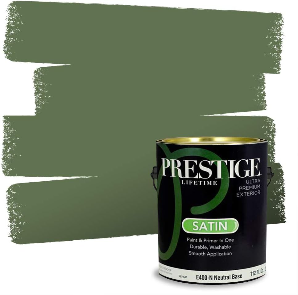 PRESTIGE Paints Exterior Paint and Primer In One, 1-Gallon, Semi-Gloss, Comparable Match of Sherwin Williams* Shamrock*