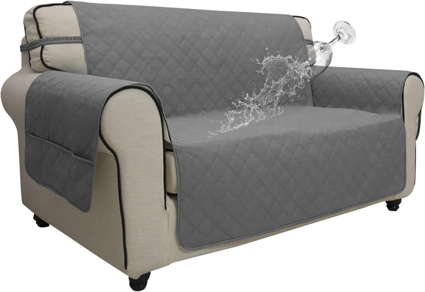 Easy-Going Waterproof Non-Slip Couch Cover, Small Recliner, Chocolate