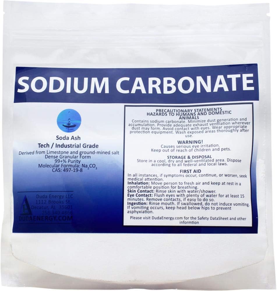 Duda Energy 50 lb Pail of Pure Sodium Carbonate Dense Soda Ash Na2CO3 pH Adjust Chemical Spa Pool Cleaning Dishwasher, White