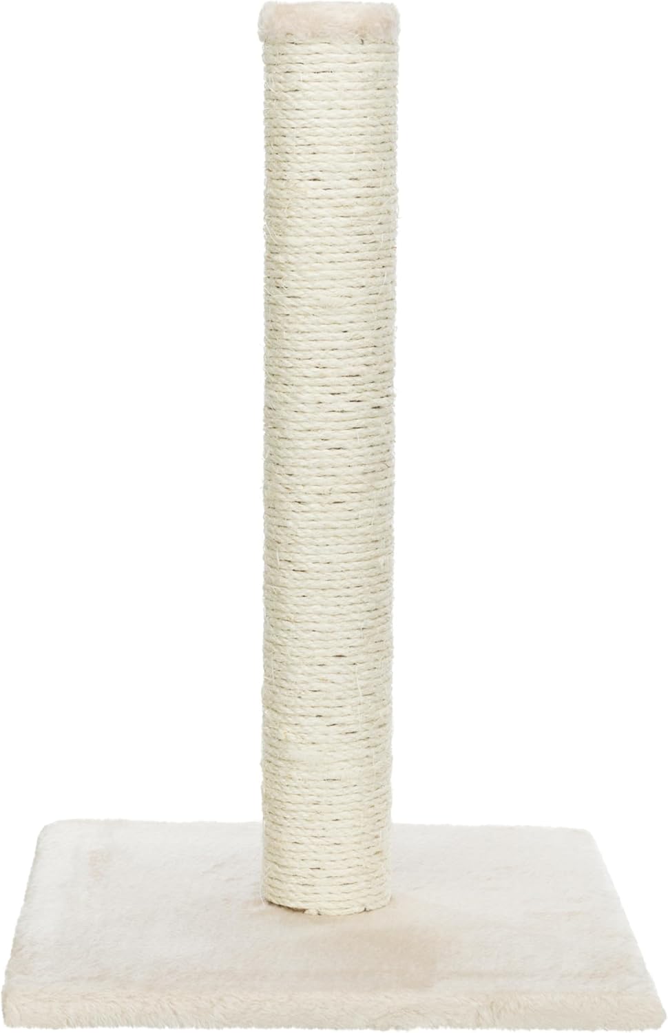 Trixie Parla Cat Scratching Post 24.4 Inch - Cat Scratcher with Soft Fabric Covering Base and Durable Natural Jute Rope - Beige