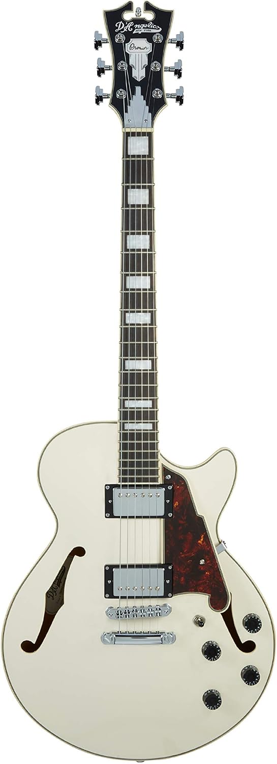D'Angelico DAPSSCMPCSCB Premier SS Semi-Hollow Electric Guitar w/Stopbar Tailpiece & Gig Bag - Champagne