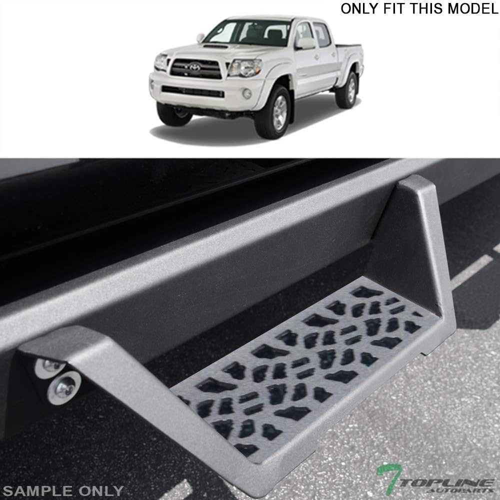 Matte Black Modular Drop Step Side Nerf Bars Rail Running Boards Compatible with 05-22 Toyota Tacoma Double (Crew) Cab