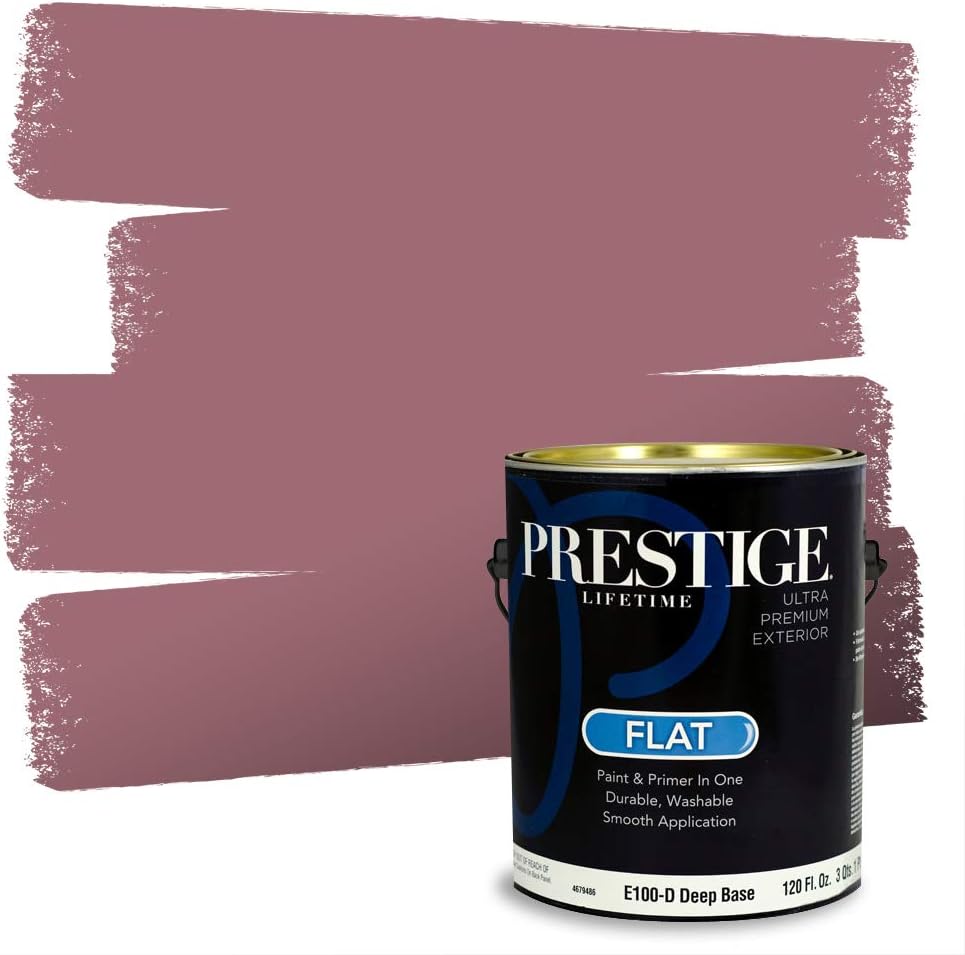 PRESTIGE E500-P-SW6303 Exterior Paint and Primer in One, 1-Gallon, Semi-Gloss, Comparable Match of Sherwin Williams Rose Colored, 1 Gallon, SW17-Rose