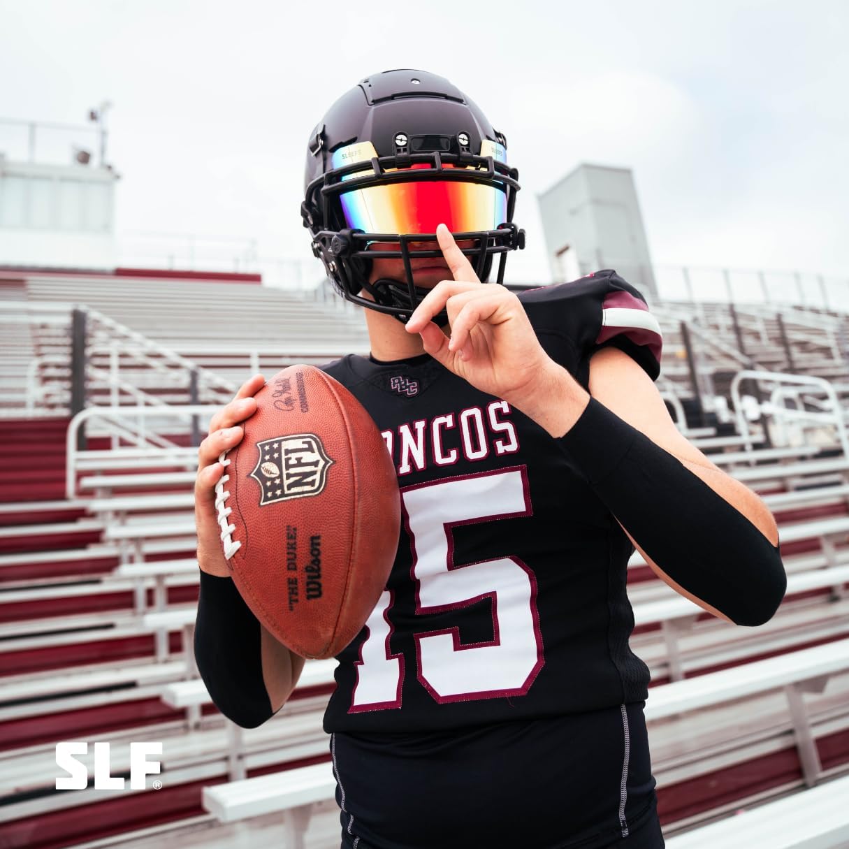 SLEEFS Clear Football Visor for Helmet - Professional Football Visor - Face & Eye Shield - Fits Youth & Adult Helmets - Includes Quick Visor Clips