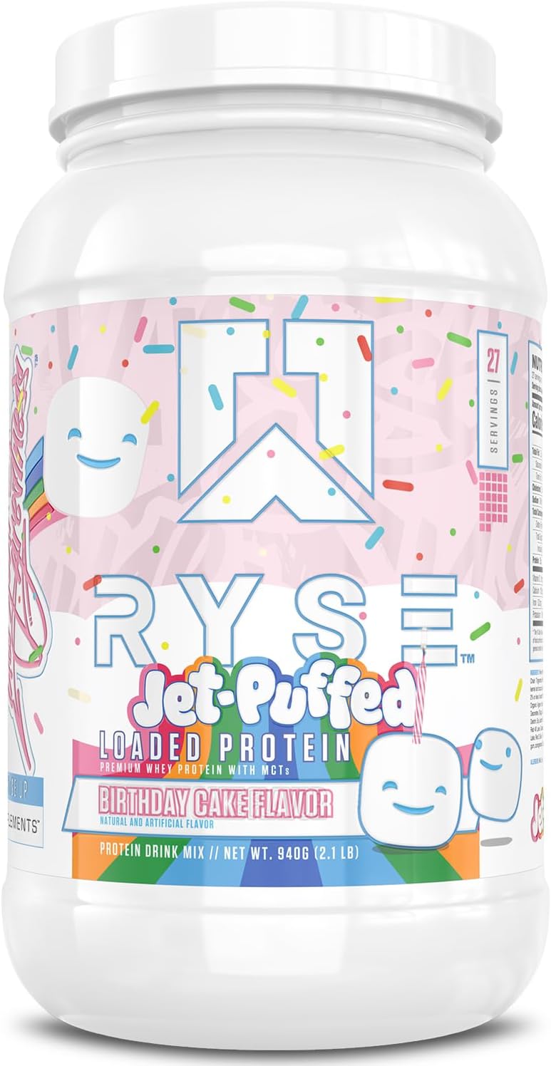 RYSE Loaded Protein Powder - Peanut Butter Cup - 25g Whey Protein Isolate & Concentrate with Prebiotic Fiber & MCTs - Low Carb, Low Sugar