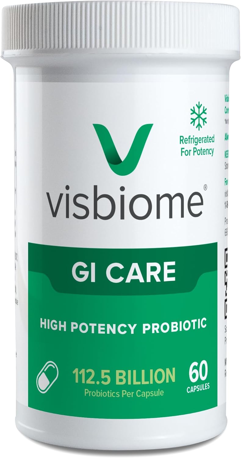 Visbiome® GI Care High Potency Probiotic, 112.5B CFU, 60 Capsules | Original De Simone Formulation®, Multi-Strain, Refrigerated Probiotics, Low FODMAP Certified, Gluten-Free, Made in USA
