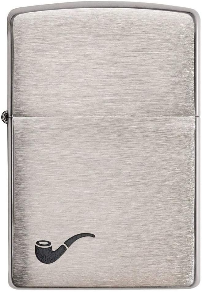 Zippo Unisex-Adult Pipe Lighter, Brushed Chrome Black Pipe, One Size | Ideal gift for Birthdays, Father's Day, Christmas, Valentine's Day, Weddings