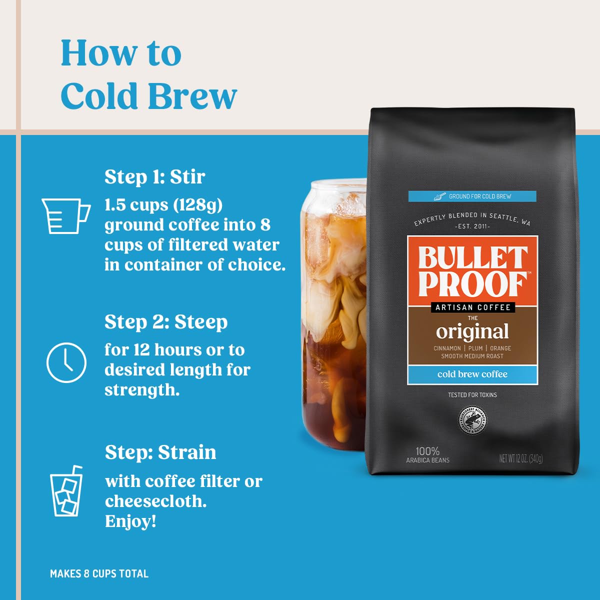 Bulletproof French Kick Dark Roast Ground Coffee, 12 Ounces, 100% Arabica Beans, Clean Coffee Tested for Toxins, Packaging May Vary