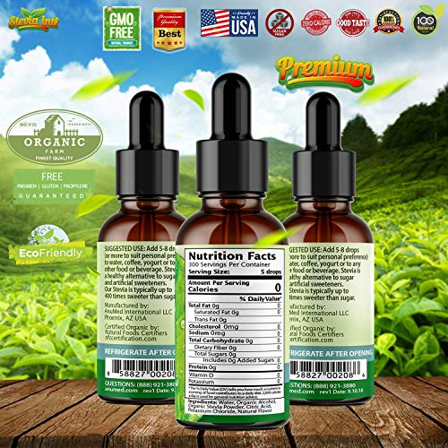 Stevia Intl (Pack of 5) Refreshers Bundle with 5 Flavors. Stevia Liquid Drops. Naturally Sweet, Non-Bitter, No Sugar Added, 0 Carb, 0 Calorie, Non-GMO