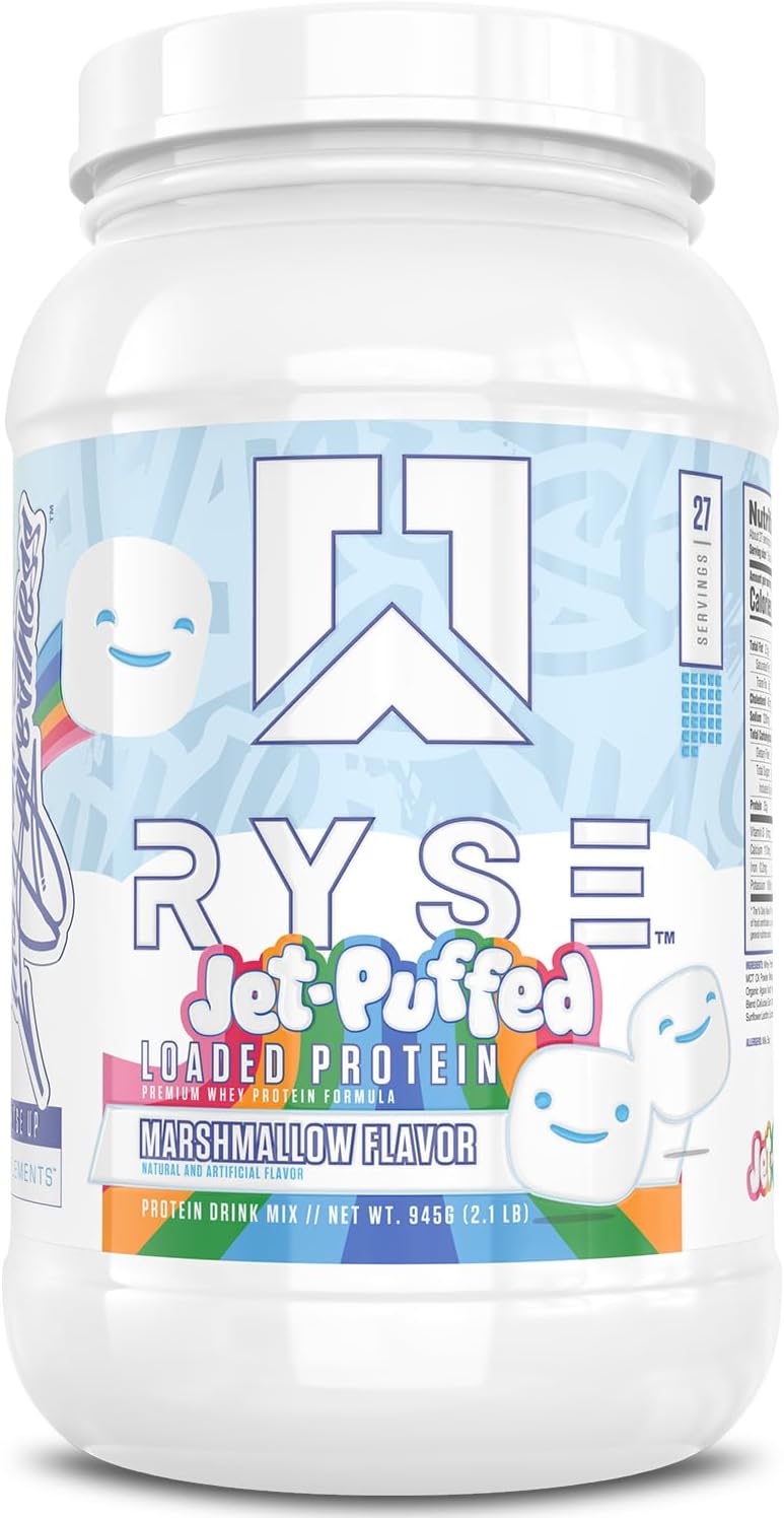 RYSE Loaded Protein Powder - Peanut Butter Cup - 25g Whey Protein Isolate & Concentrate with Prebiotic Fiber & MCTs - Low Carb, Low Sugar