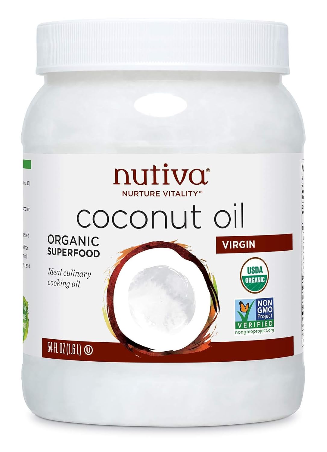 Nutiva Organic Cold-Pressed Virgin Coconut Oil, 54 Ounce & Organic Coconut Manna Puréed Coconut Butter, 15 Ounce (Pack of 2)