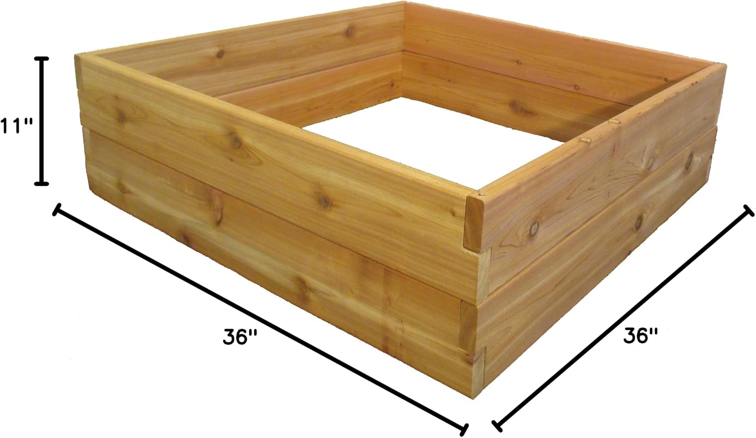 3 ft x 3 ft x 11 in Raised Garden Bed Kit - Made from 1" Thick Western Red Cedar from North America