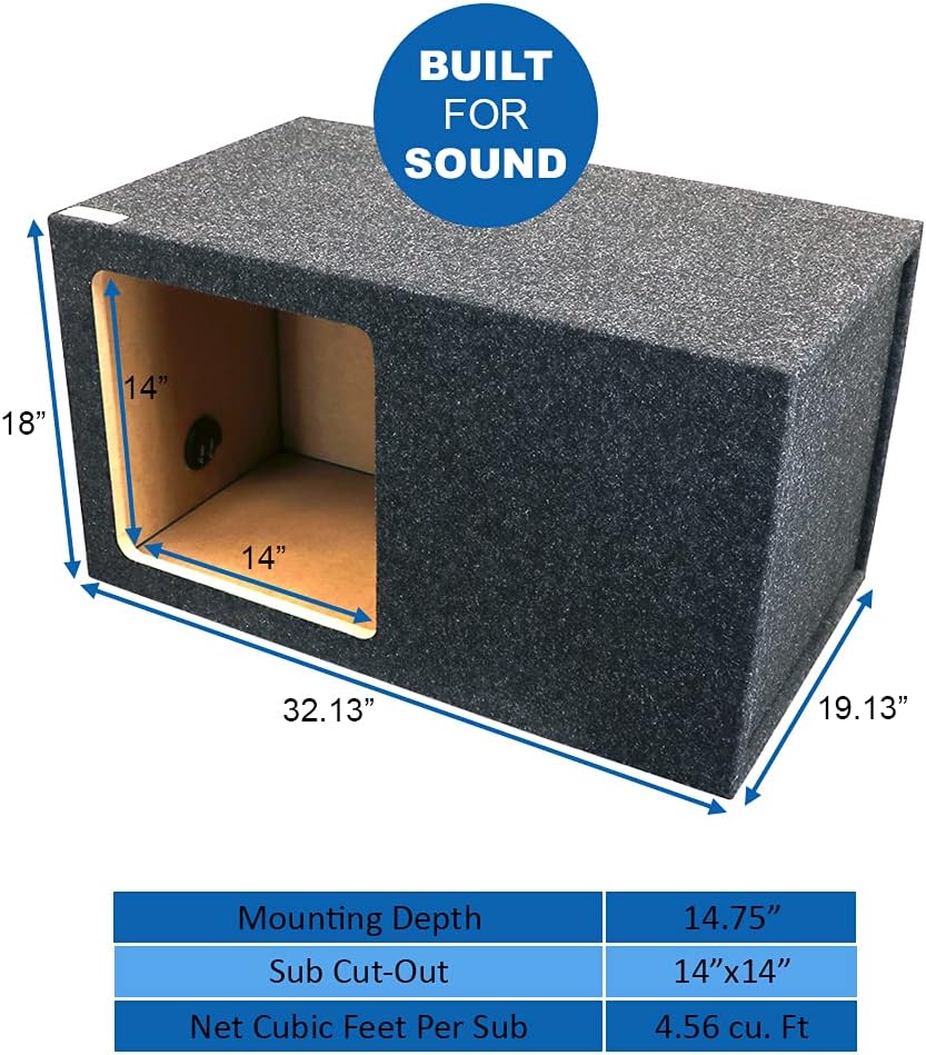 Atrend Bbox Single Vented 15 Inch Subwoofer Enclosure Engineered for Kicker Solo-Baric Model L5 & L7 Subwoofers - Car Subwoofer Boxes & Enclosures & Subwoofer Box Improves Audio Quality, Sound & Bass