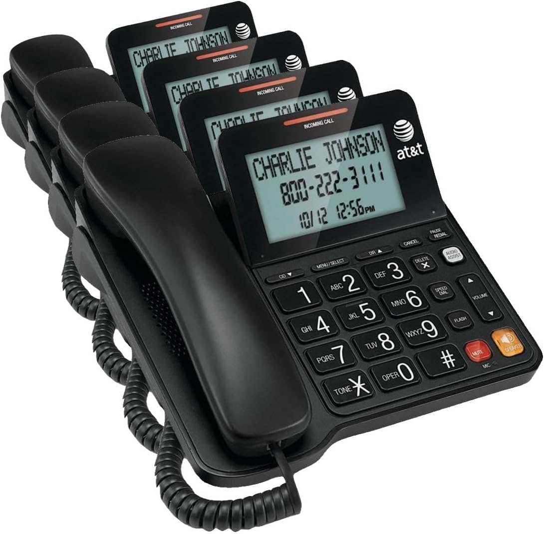 AT&T CL4940 Corded Phone with Digital Answering System, Caller ID, Large Tilt Display