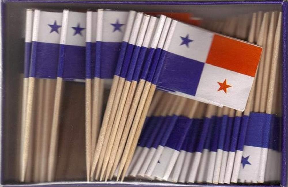 One Box of 100 Nicaragua Toothpick Flags, 100 Small Mini International Flag Cupcake Toothpicks or Cocktail Picks