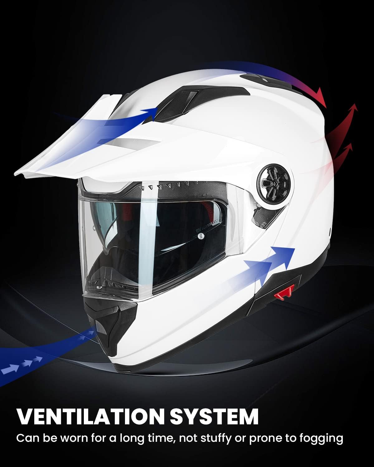 ILM Motorcycle Full Face Modular ATV Helmet Three in One Snowmobile Casco with Pinlock Anti Fog Visor for Men Women DOT Model 909F