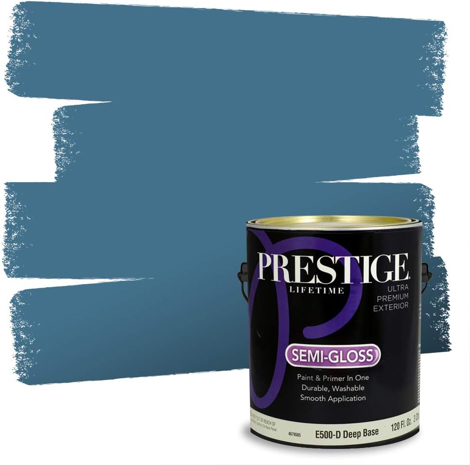 Prestige Paints E400-P-SW6506 Exterior Paint and Primer in One, 1-Gallon, Satin, Comparable Match of Sherwin Williams Vast, 1 Gallon, SW45-Vast Sky