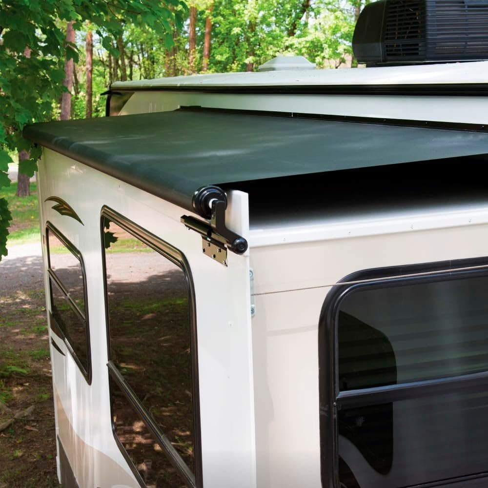 Solera 5000 Series Black Slide Topper RV Slide-Out Awning 7' (6'7" Fabric) 13.5 oz Vinyl Leak-Proof, 48" Extension, Roof, Sidewall Protection