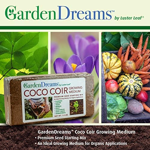 Luster Leaf 1250 1.4 lb. Coco Coir Growing Medium and Seed Starting Mix, 1.4lb, Brown