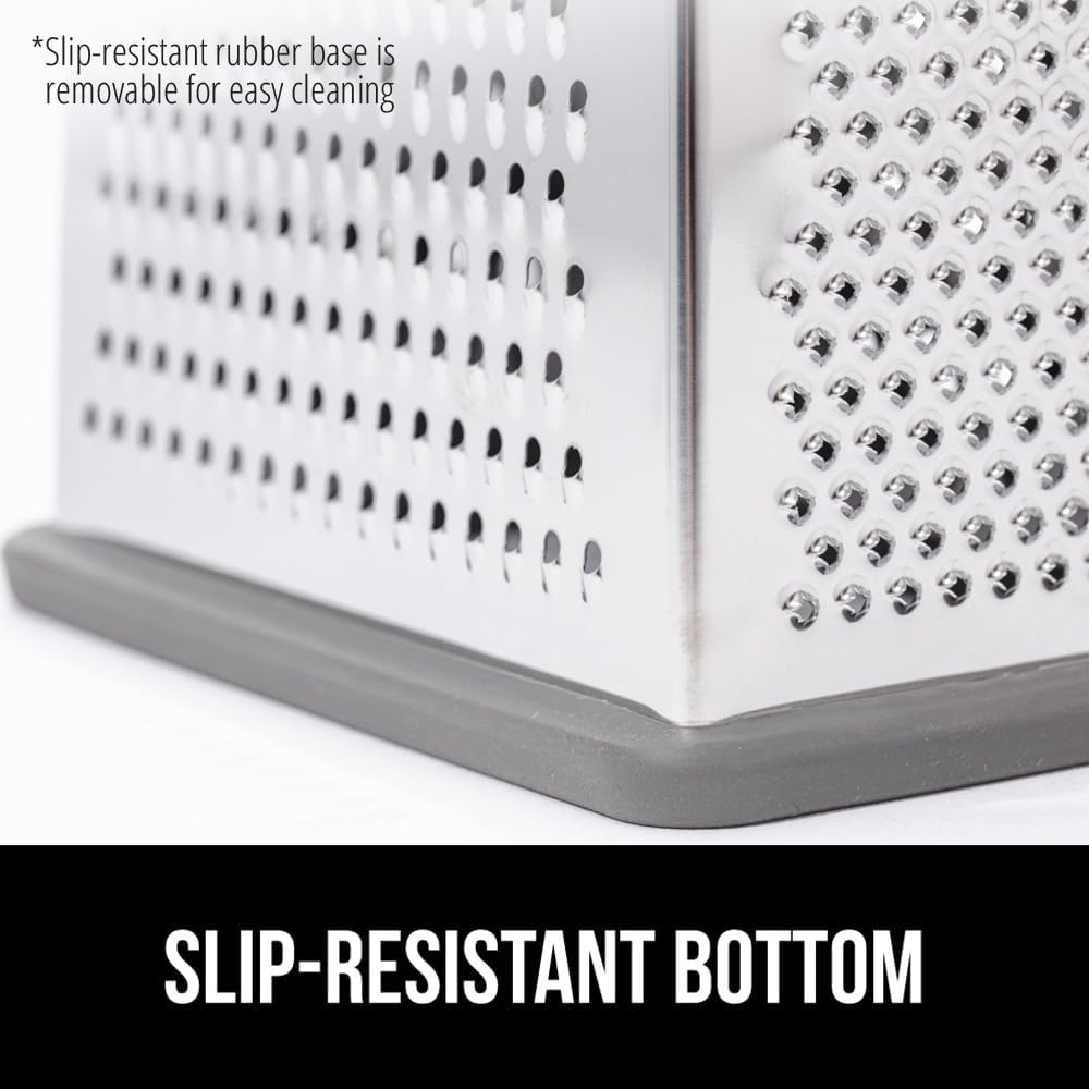 GORILLA GRIP® XL 4-Sided Stainless Steel BPA-Free Cheese Grater, Black
