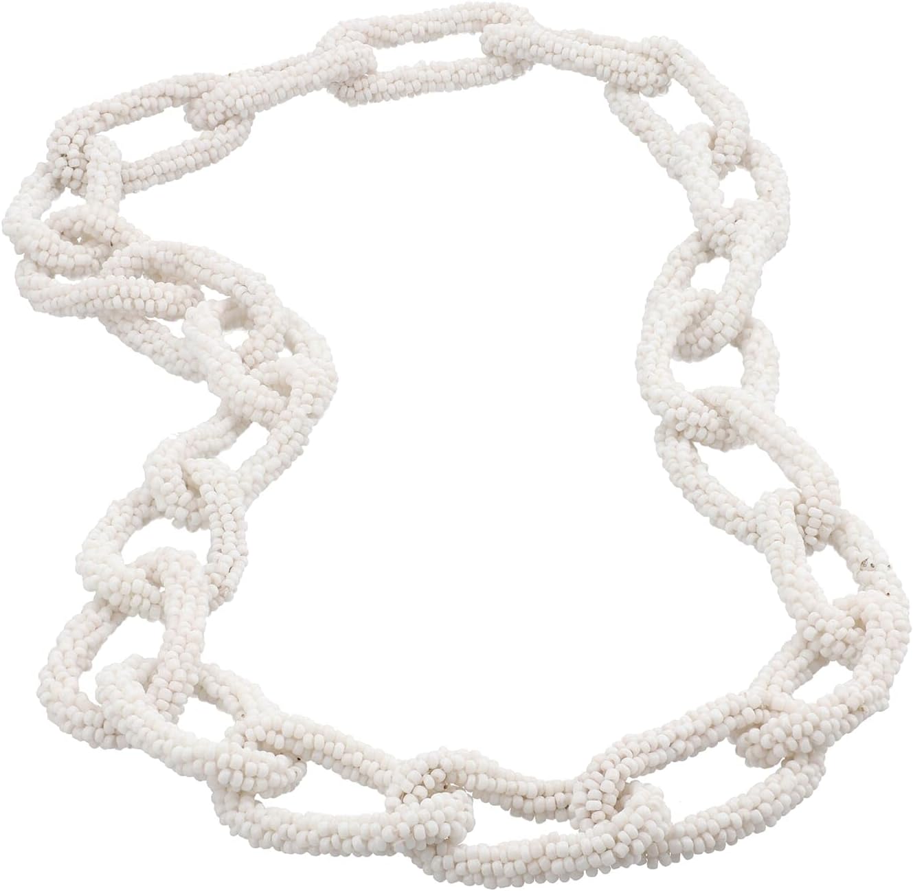 Shop LC Seed Bead Beaded Paper Clip Link Necklace for Women Jewelry Size 28" Boho Western