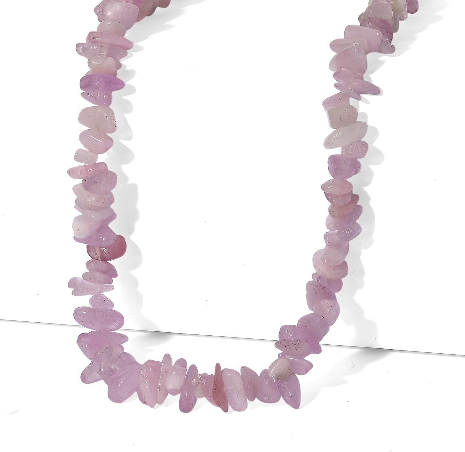 Kunzite 300.00 ctw Chips Necklace 24 Inches