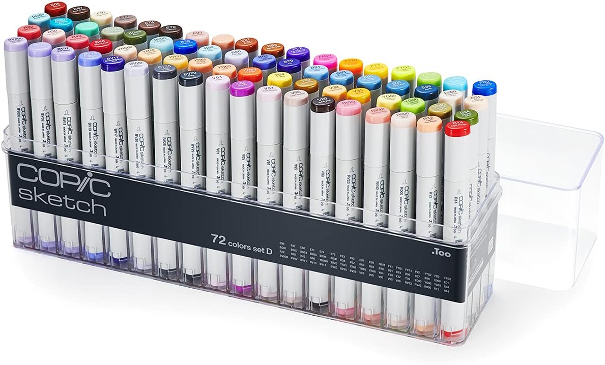 Copic Sketch, Ultra-blendable Alcohol Markers, 72pc Set B