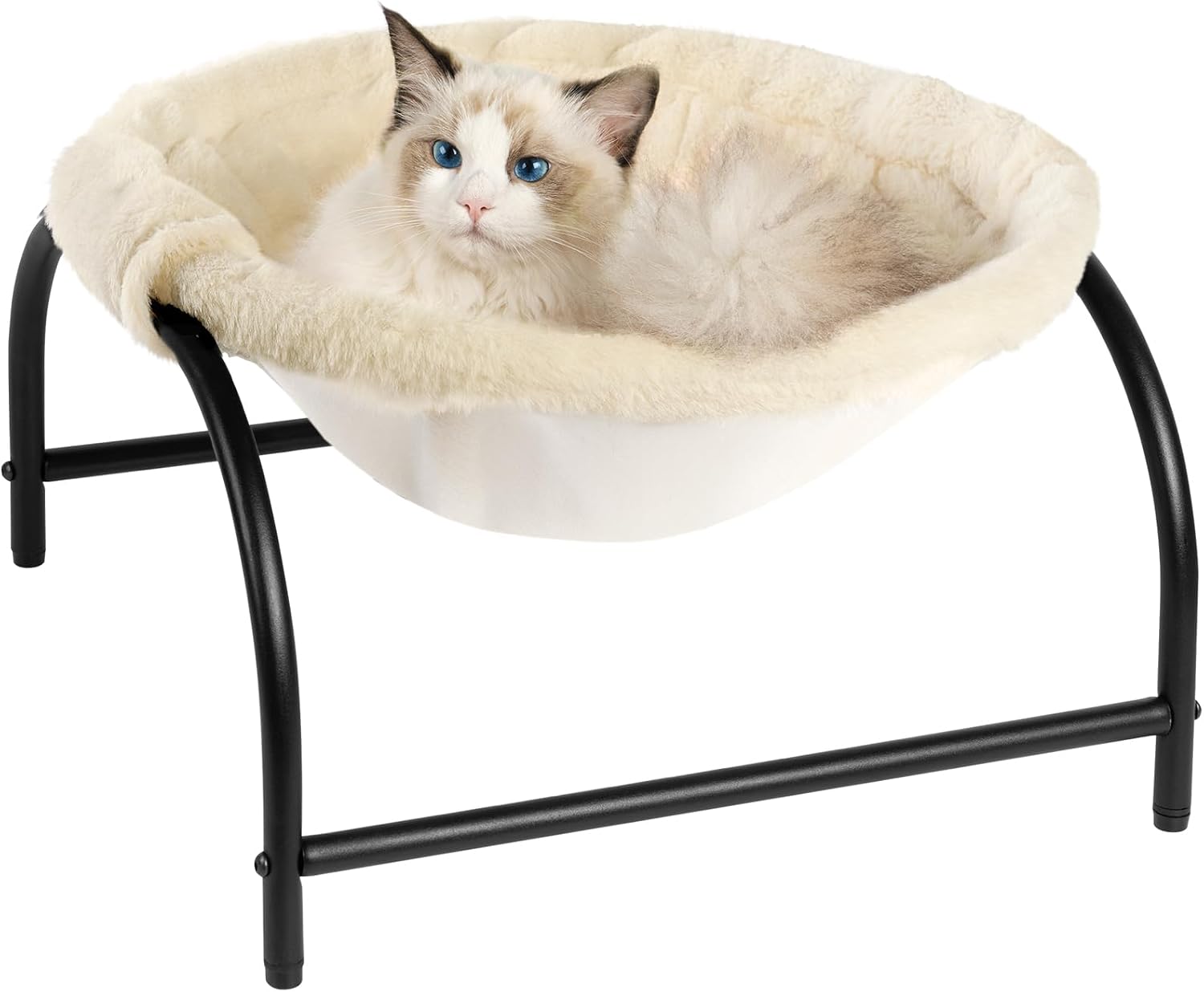 JUNSPOW Cat Bed Sleeping Cat Hammock, 16.9in x 16.9in x 9.5in, Grey