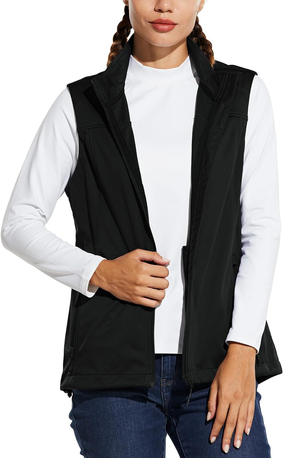 baleaf Women's Lightweight Running Vest Sleeveless Softshell Jacket