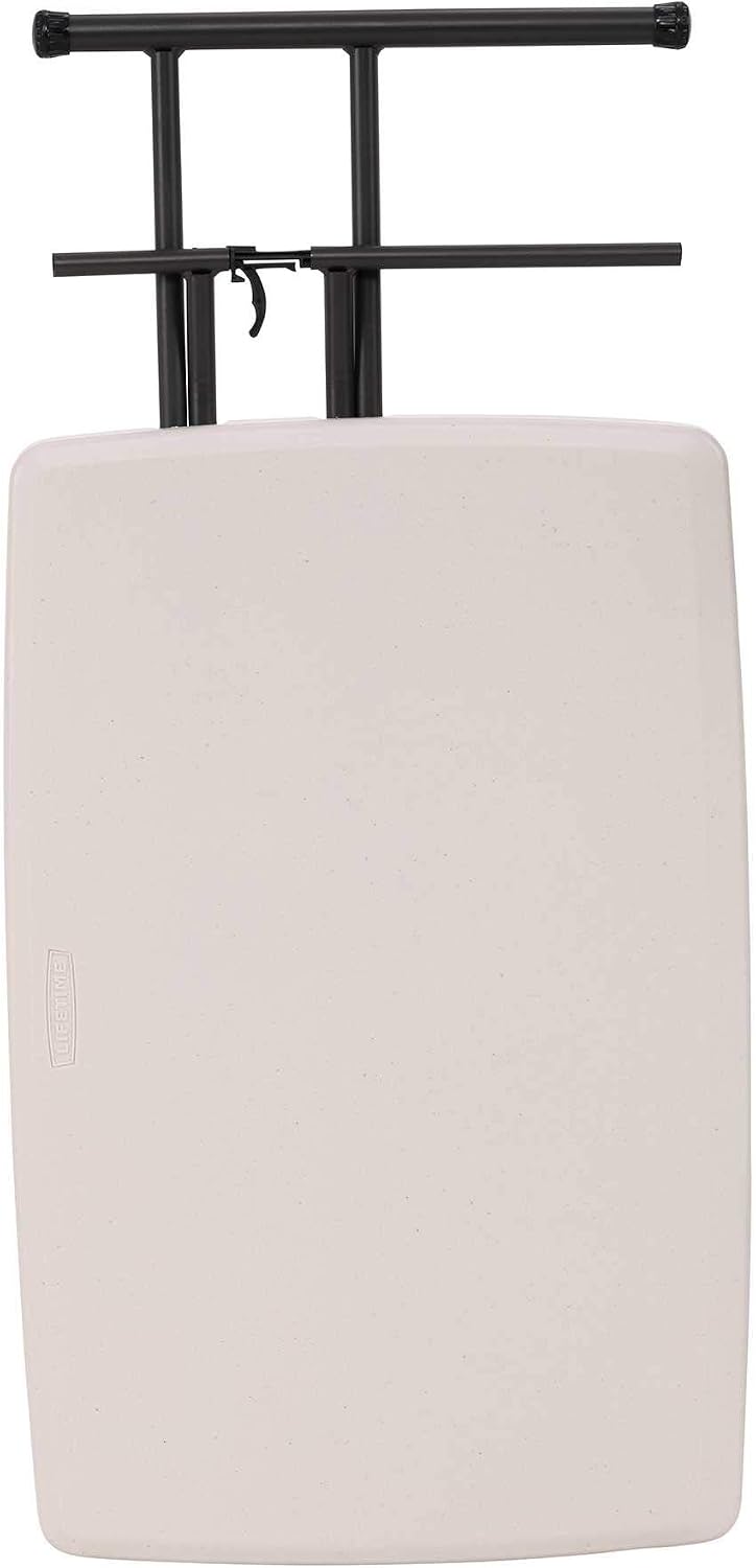 LIFETIME 80251 Adjustable Folding Laptop Table TV Tray, 26 Inch, White Granite