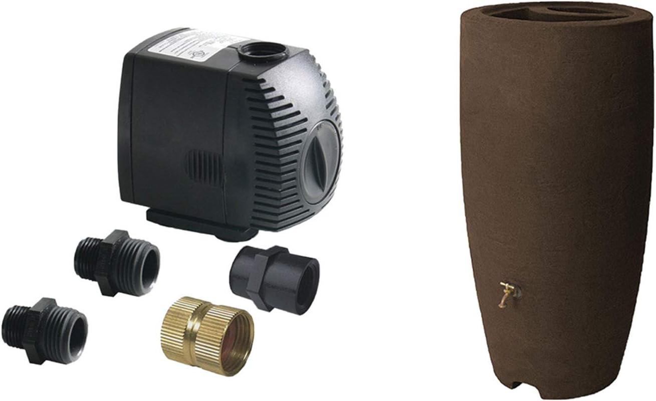 Algreen 500GPH Watering System Pump + 80 Gallon Rain Water Collection Barrel
