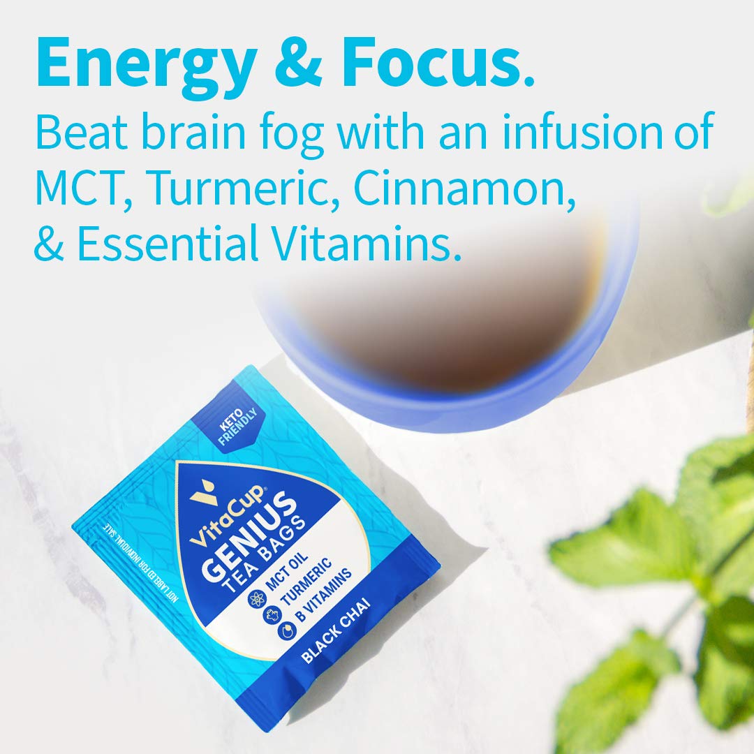 VitaCup Green Tea Instant Packets with Matcha, 16ct | B Vitamins, D3