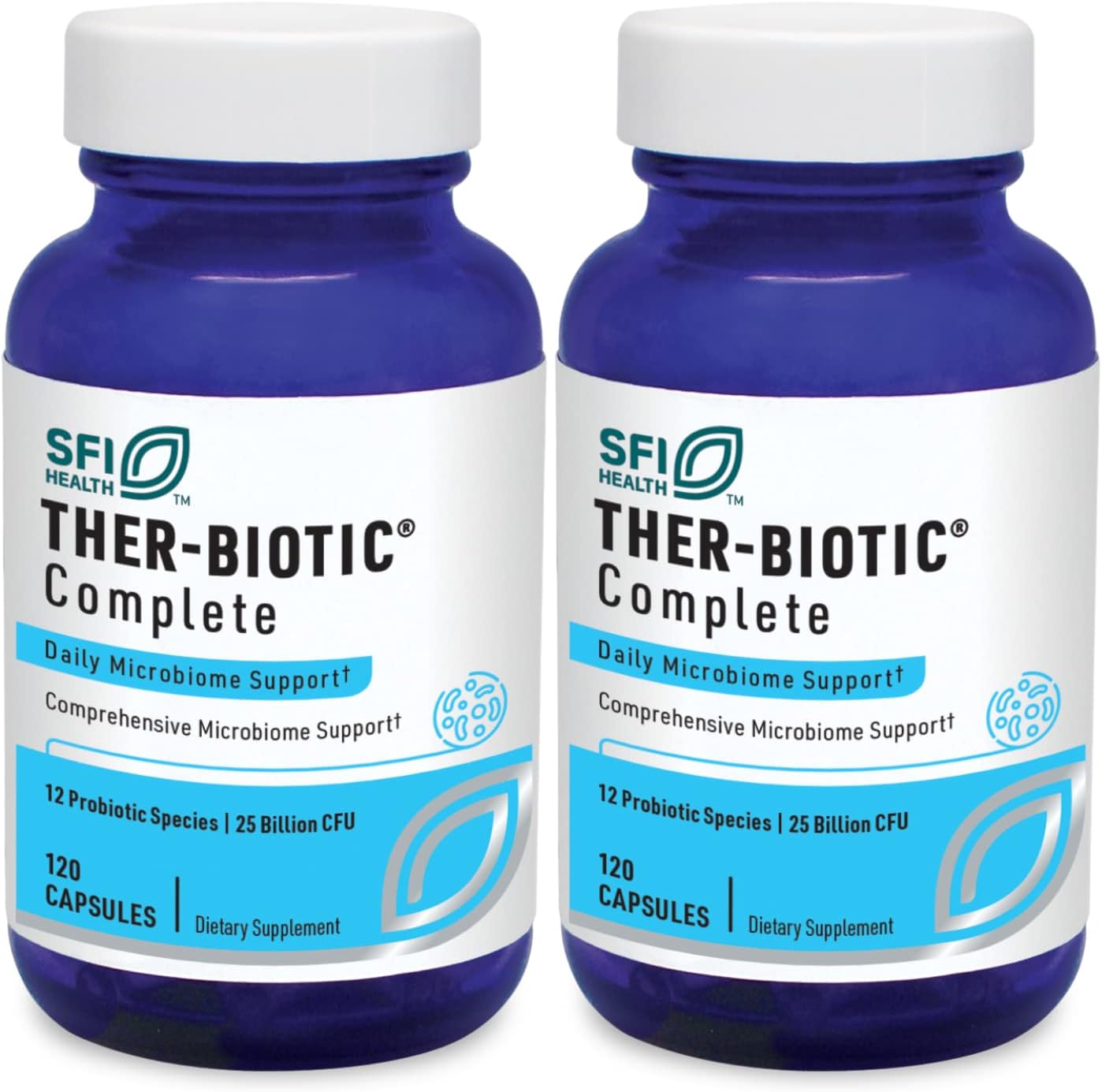 Klaire Labs SFI Health Ther-Biotic Complete, 60 Count | 12 Strain Probiotic Capsules for Digestive and Immune Support, 25 Billion CFU Gut Health Supplement, Hypoallergenic Formula