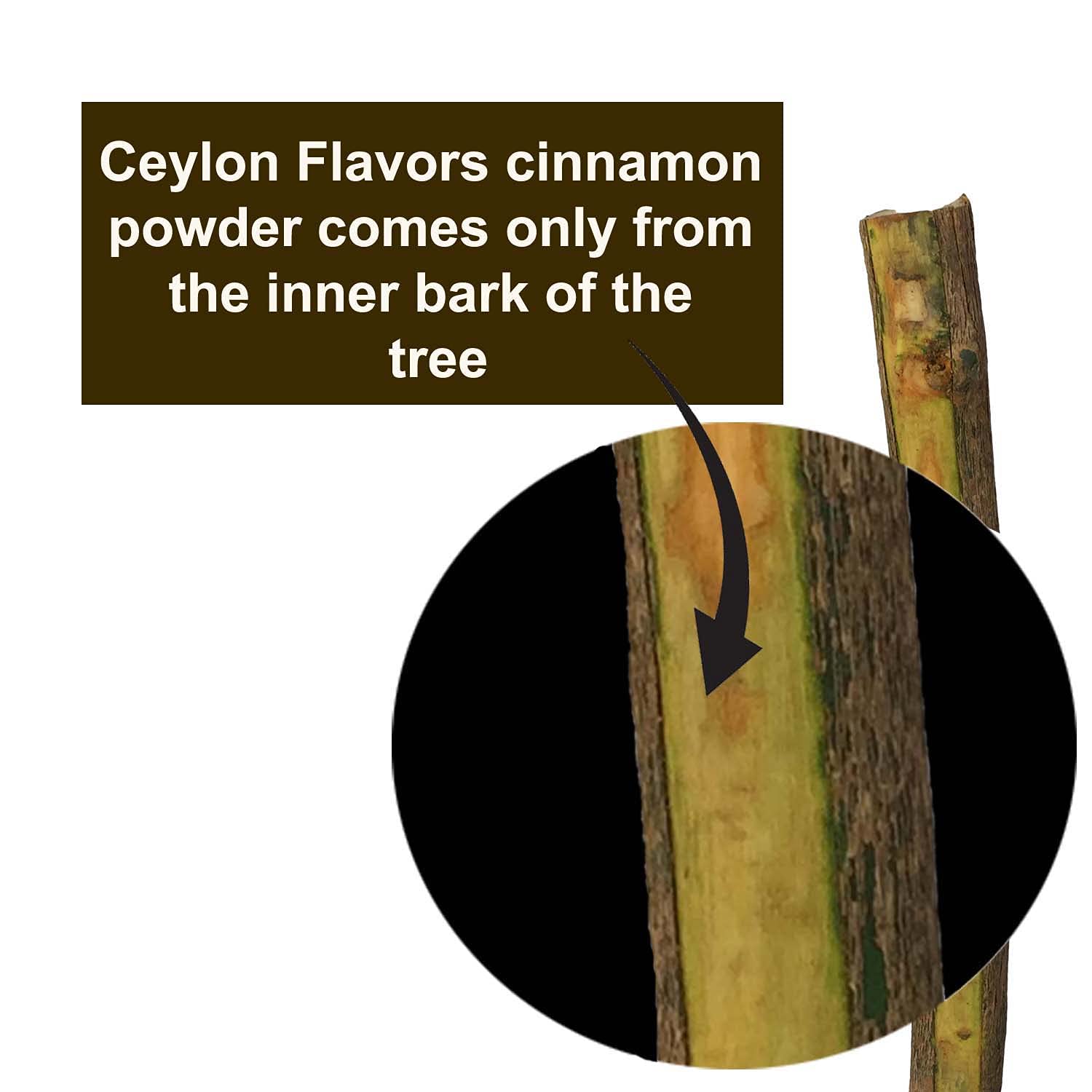 Ceylon Flavors Organic Ceylon Cinnamon Powder, Premium Special Grade, Non GMO, Harvested from a USDA Certified Organic Farm in Sri Lanka (3.5 oz)