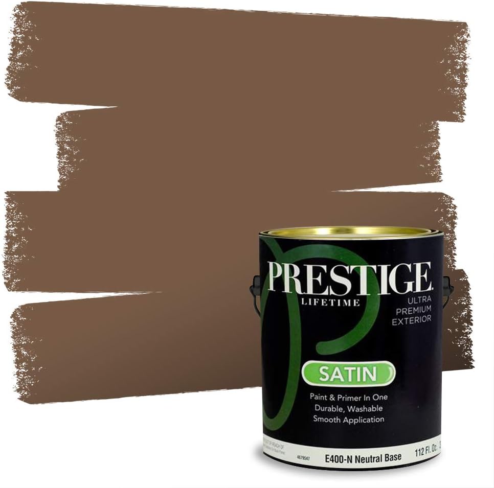 PRESTIGE Paints Exterior Paint and Primer In One, 1-Gallon, Flat, Comparable Match of Sherwin Williams* Sable*