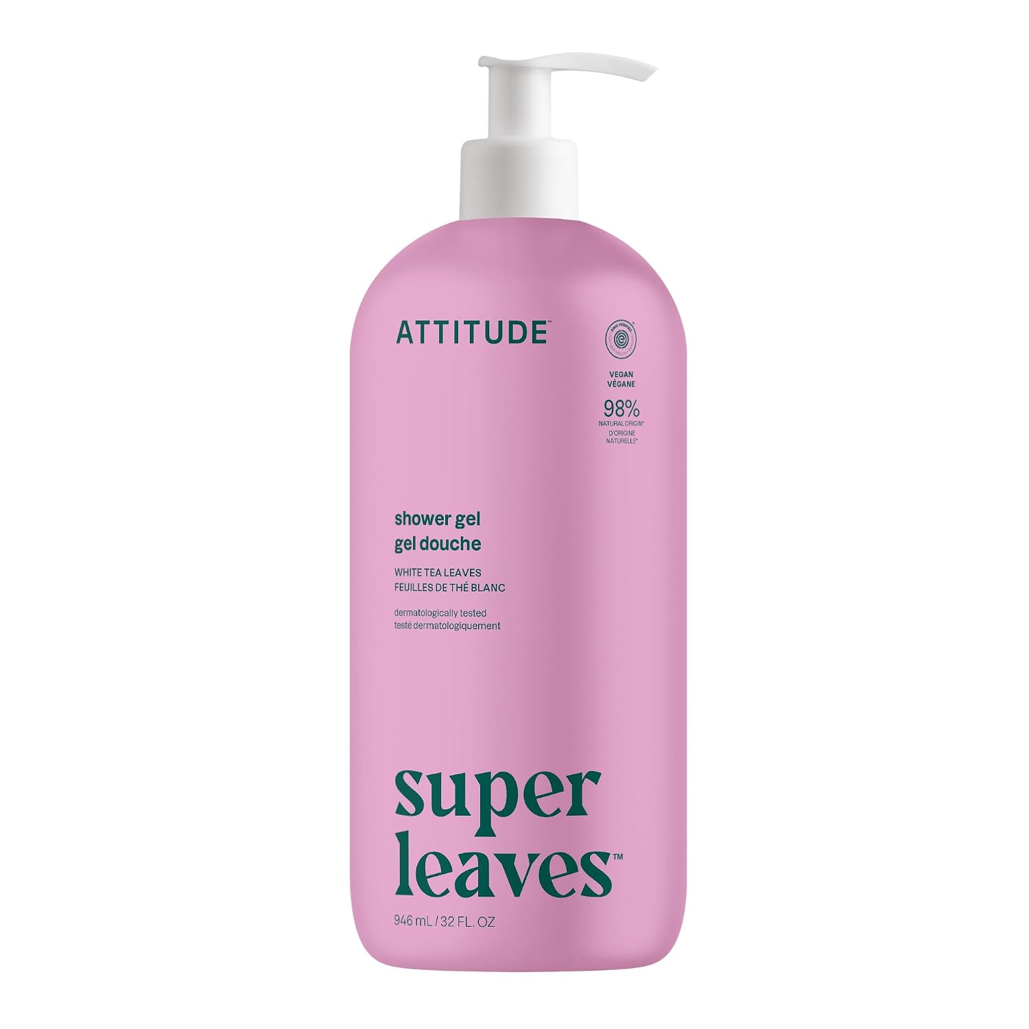 ATTITUDE Body Wash, EWG Verified Shower Gel, Dermatologically Tested, Plant and Mineral-Based, Vegan Personal Care Products, Earl Grey & Fresh Cucumber, 16 Fl Oz