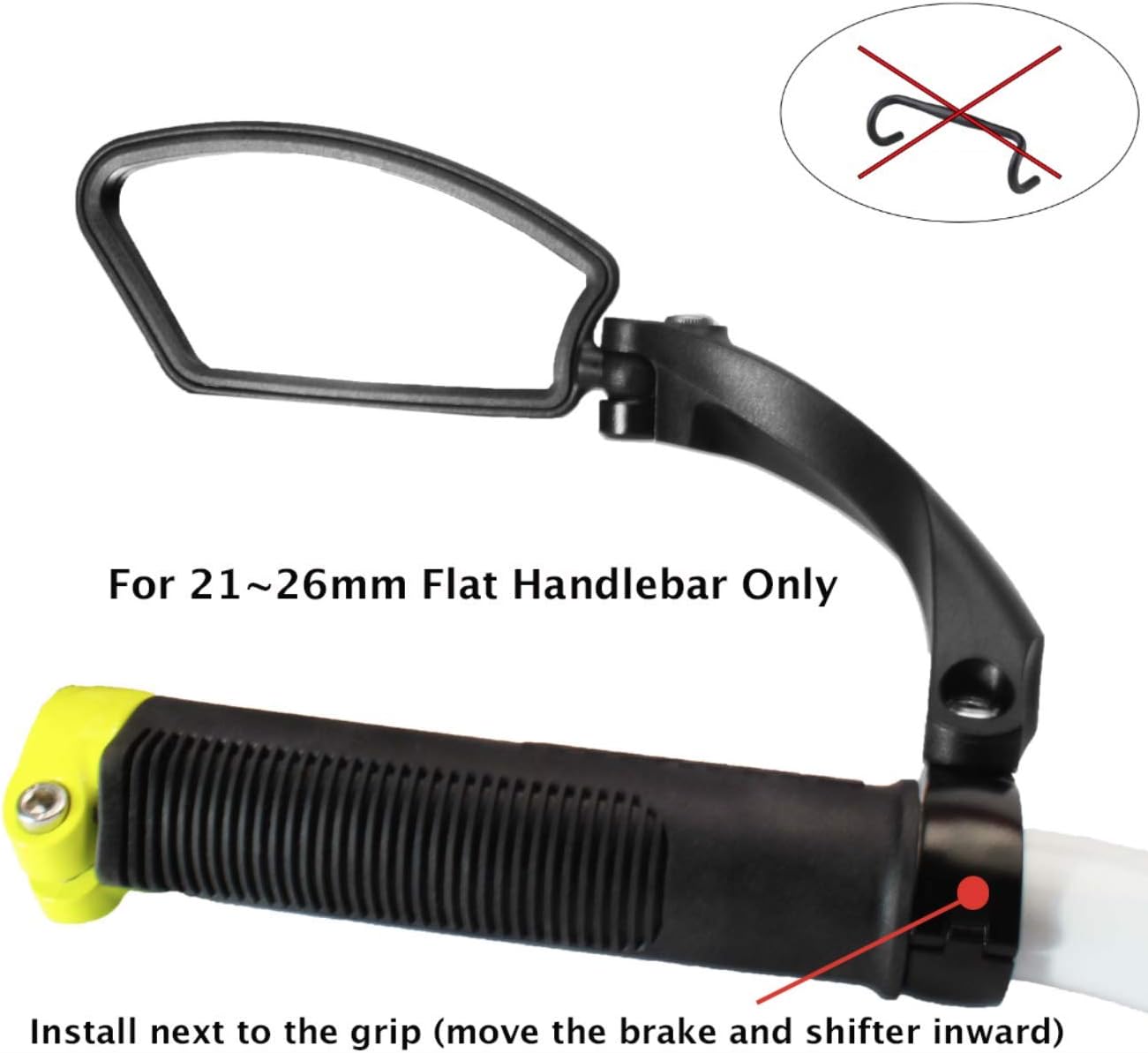 Hafny Stainless Steel Lens Handlebar Bike Mirror, Safe Rearview Mirror for Bicycle