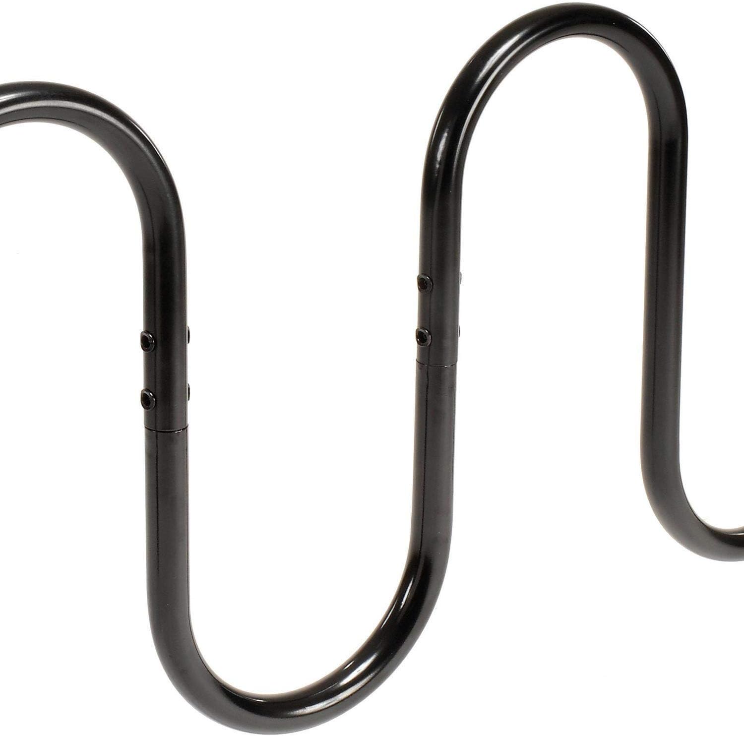 Global Industrial 94" L Wave Bike Rack, Fange Mount, 9-Bike Capacity, Black | Powder Coated Steel, Commercial Bike Rack for Stores, Parks