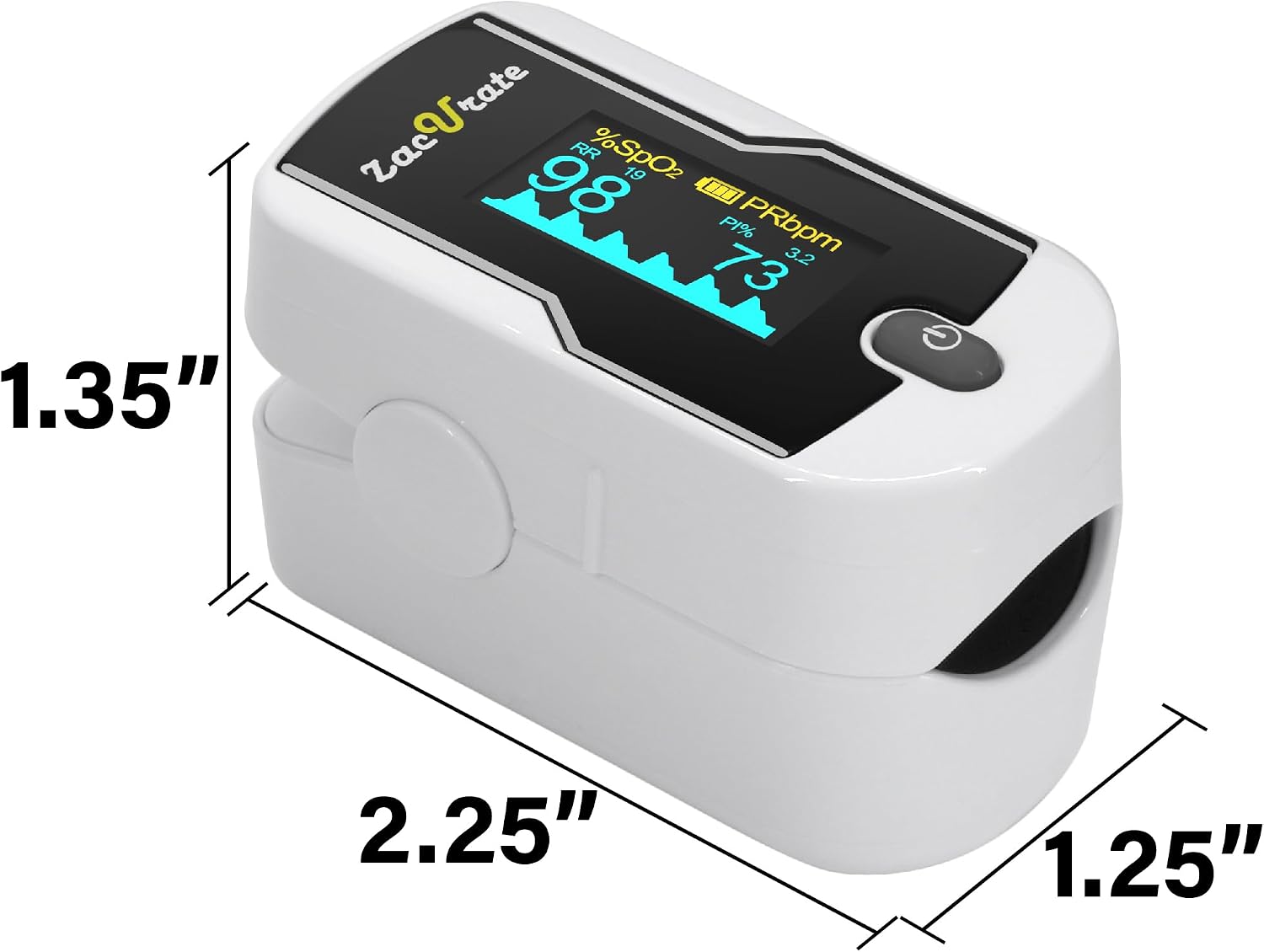 Zacurate 500E-B Wireless Bluetooth Fingertip Blood Pulse Oximeter Monitor with FREE App, SpO2, Heart Rate, Plethysmograph