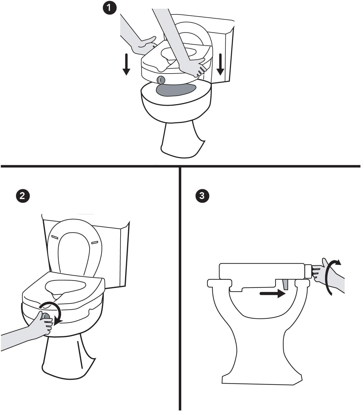 Carex Health Brands Carex E-Z Lock Raised Toilet Seat, Adds 5 Inches to Toilet Height, Elderly and Handicap Toilet Seat with Handles