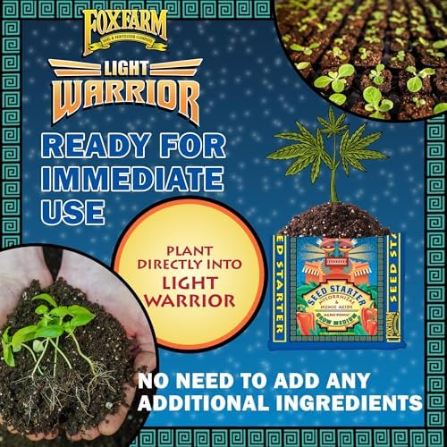 FoxFarm Light Warrior Seed Starter Growing Medium, 1cu ft - Beneficial for Seed Germination and Root Development, Indoor/Outdoor Cultivation - Ideal Nutrition for Plant Seedlings