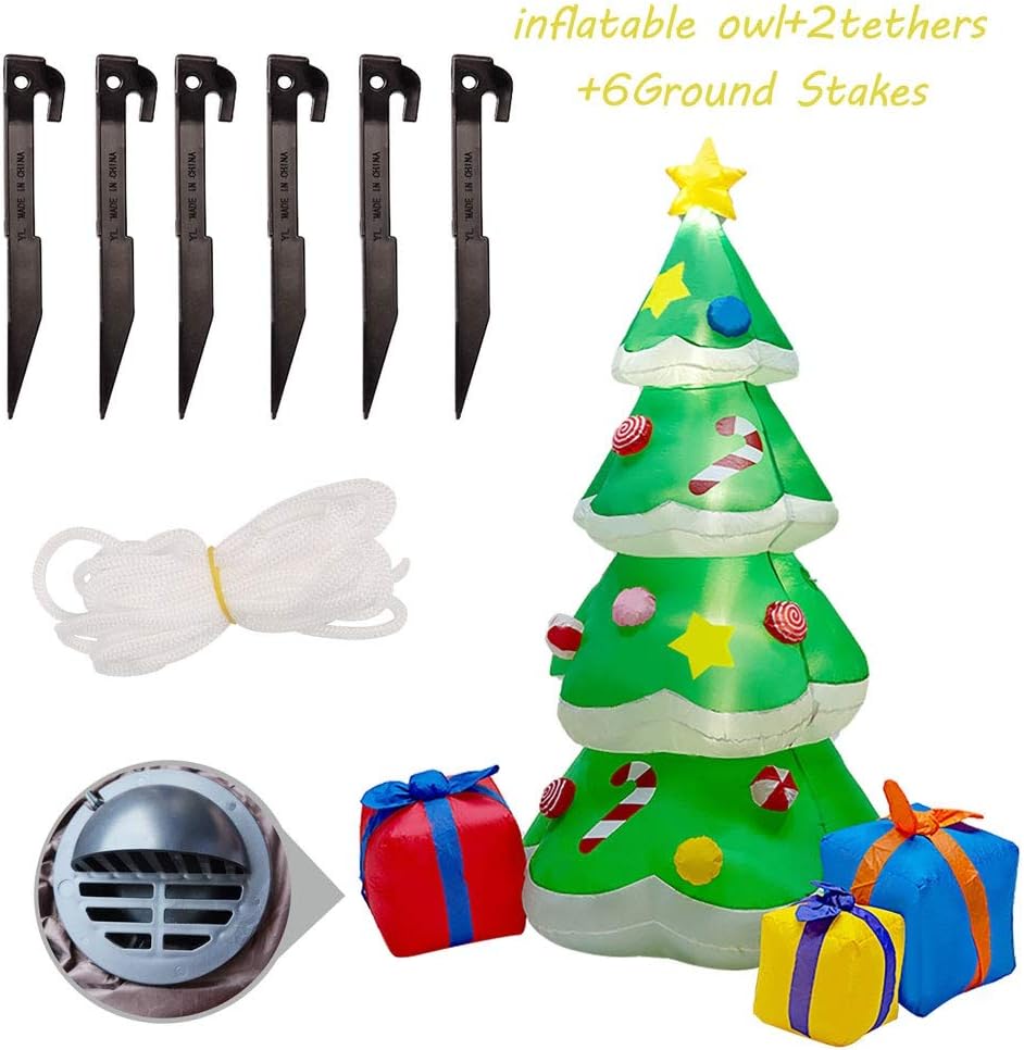 DR.DUDU 7 FT Christmas Tree Inflatable Outdoor Decorations with Led Lights